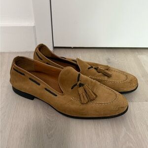 Zara Brown Suede Tassel Loafers